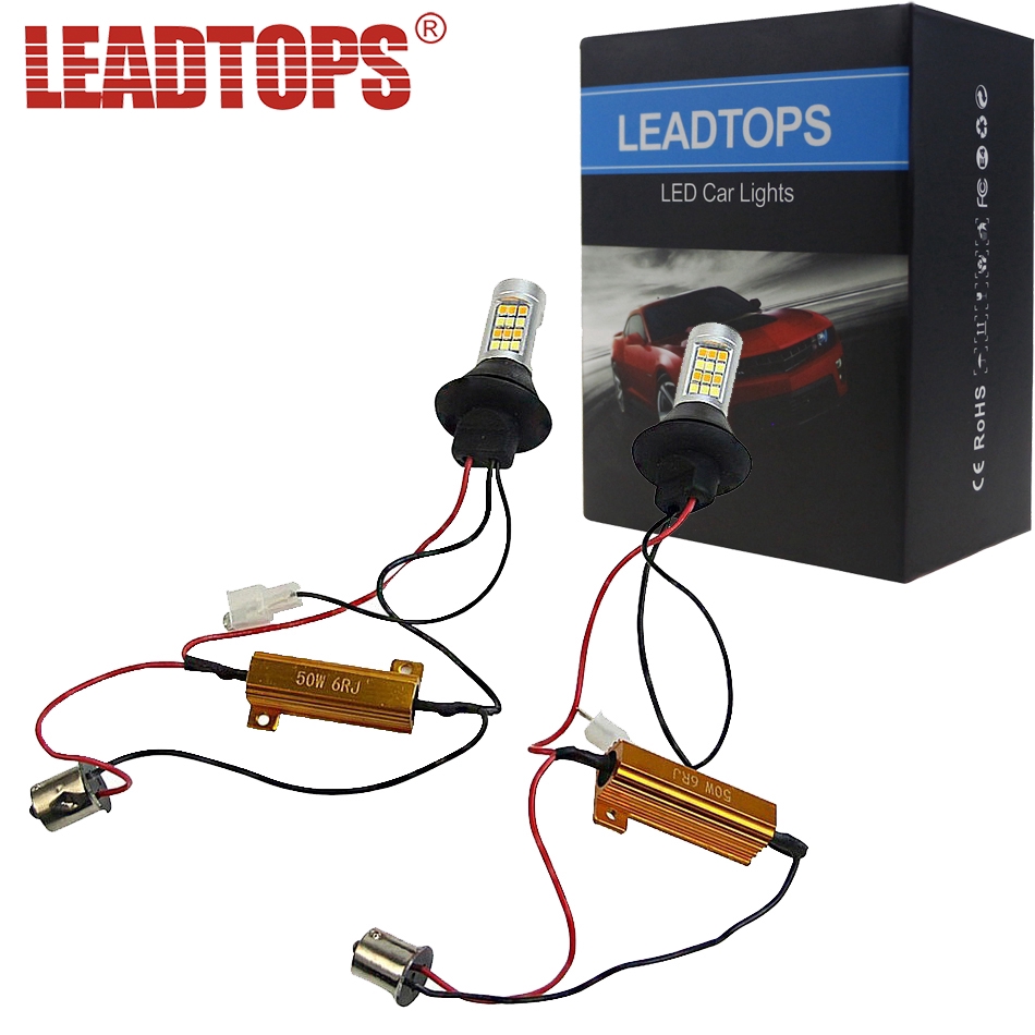 T20 LED 42 Light High Power Daytime Running Light Turn Signal DRL Dual Mode 1156 T20 7440 WY21W LED Running Lamps   DE