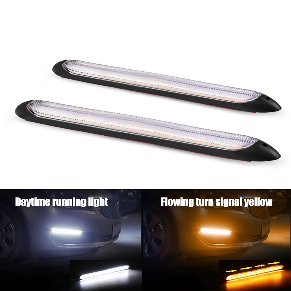 Fita Barra LED DRL Seta Sequencial Amarelo Brilhante Branco Drl LED RGB Daytime Running Light para Faróis de Carro 12V