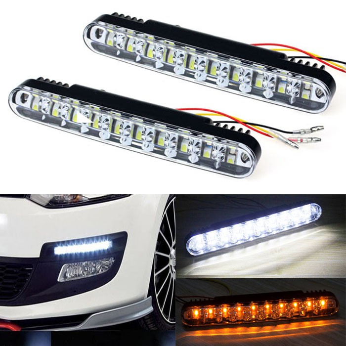1 Par 30 DRL Led Car Daytime Running Light Daylight Lâmpada Com Transformar Luzes De Nevoeiro De Volta Luz Do Carro Levou Acessórios