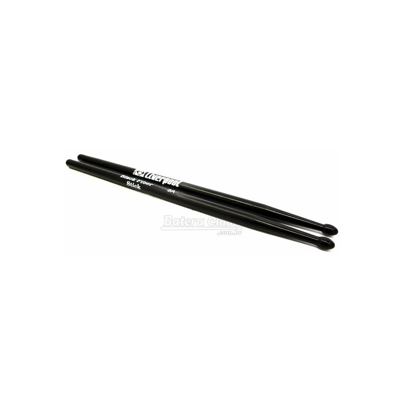 Baquetas Bateria Liverpool Black Fiber Stick 5A Em Fibra Cor 7A