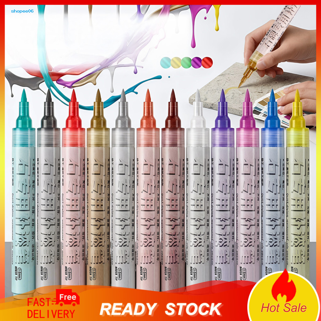 Waterproof Paint Marker Permanent Oil-based Markers – Quick Dry Multi-surface Pens for Metal Wood Fabric Plastic Stone
