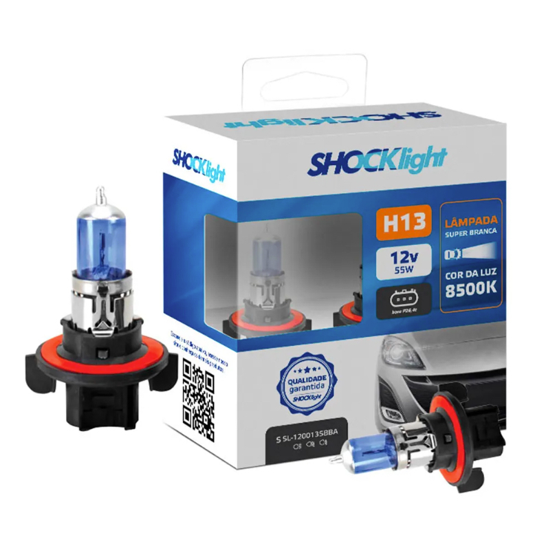 Par de Lâmpadas Super Brancas para farol H13 8500k + W5W