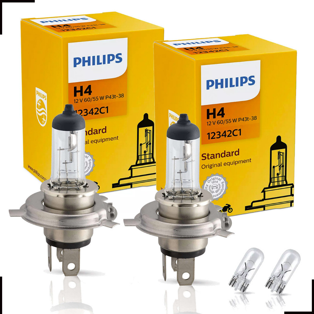 Par Lâmpadas H4 Original Philips Alto/baixo 12v 60/55w W5w