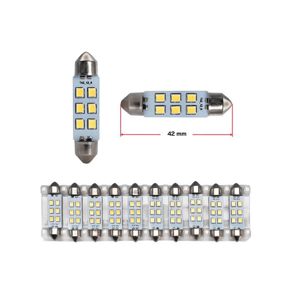 Kit Lâmpada Torpedo/Pingão 18 LEDs 43×22mm Branco 12V