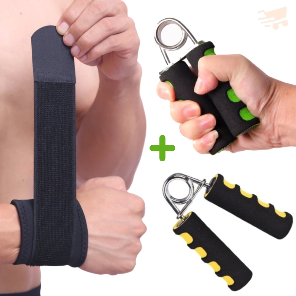 Kit Fortalecimento Das Mãos Punho + Hand Grip Livre de Lesões E Músculos Fortes Fit