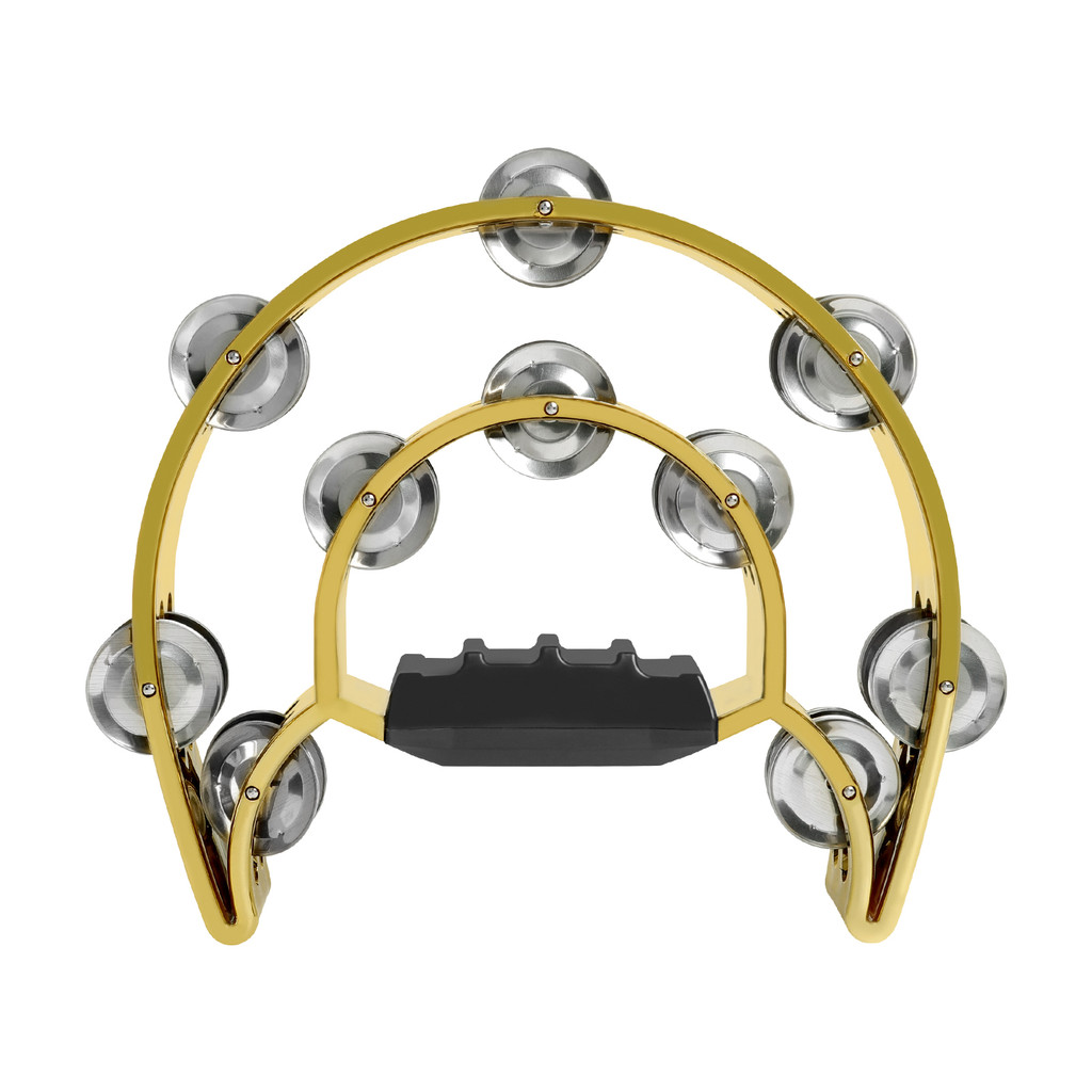 sicibr Handbell Double Row Meio Círculo Pandeiro Meia Lua Metal Jingles Instrumento De Percussão Para Adultos E Crianças