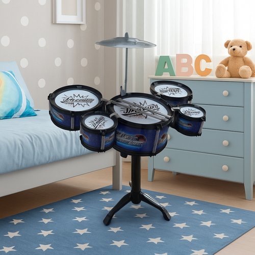 Mini Bateria Brinquedo Infantil 5 Tambores Colorida Educativa Musical Diversão