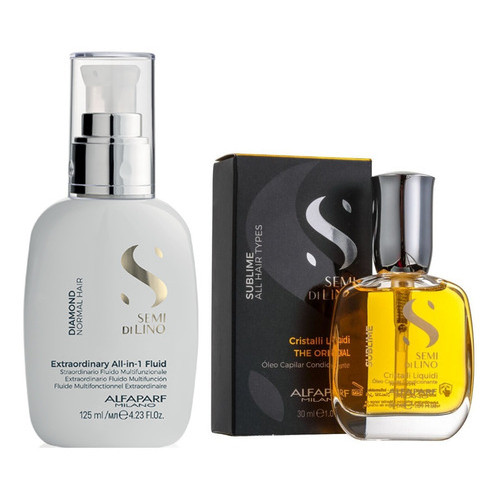 Kit Alfaparf All in One Fluido 125ml e Óleo Cristalli 30ml