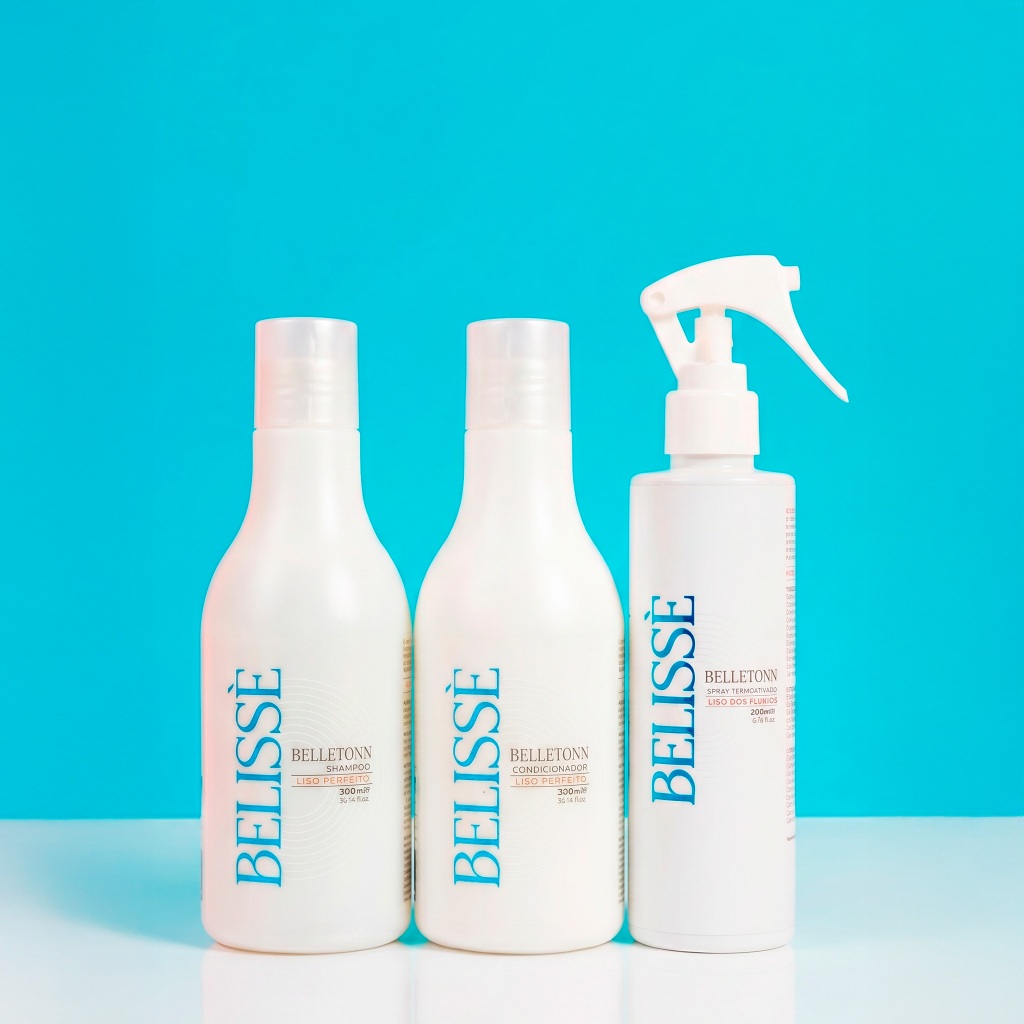 Kit Belletonn Efeito Liso  Shampoo + Condicionador 300ml + fluído 200ml