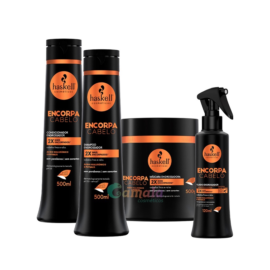 Kit Haskell Encorpa Sh Cond Masc 500ml e Fluido 120ml