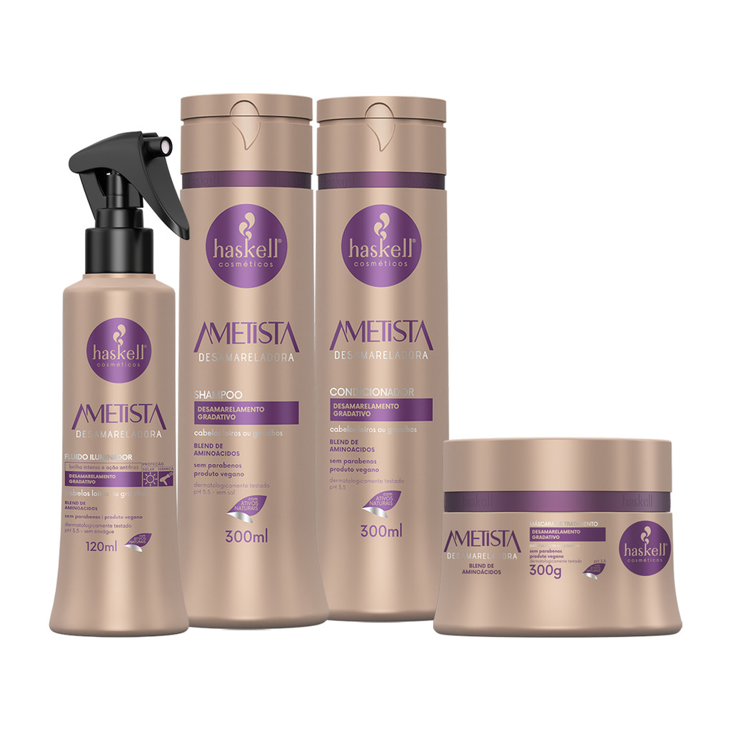 Kit HaskellAmetista Sh Cond Masc 300ml e Fluido 120