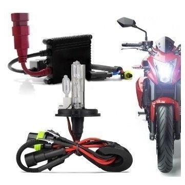 Kit Xenon Moto H4-2 6000k Completo Com Reator Slim E Lamp...