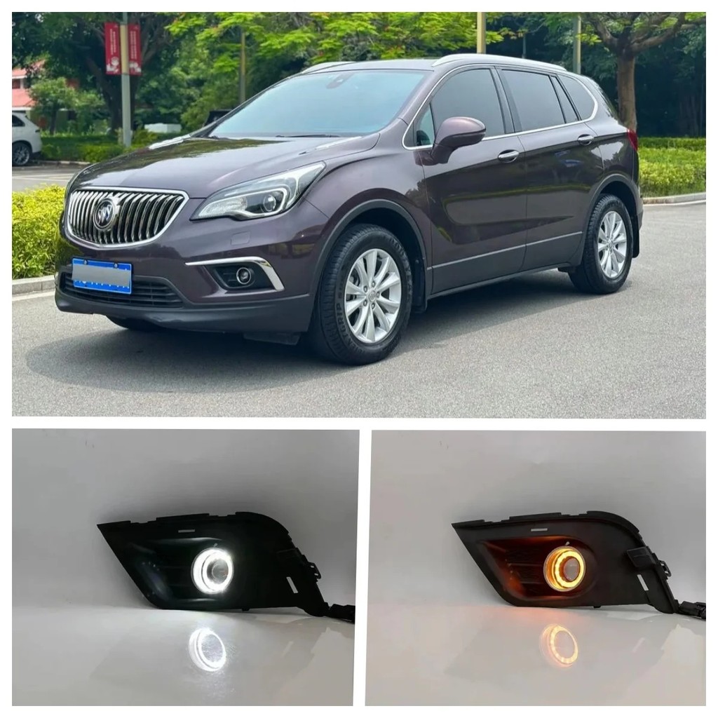 Conjunto De Luzes De Nevoeiro LED Para Buick Envision 2014 2015 2016 2017 Dupla Cor Anjo Olho Diurnas Acessórios Da Lâmp
