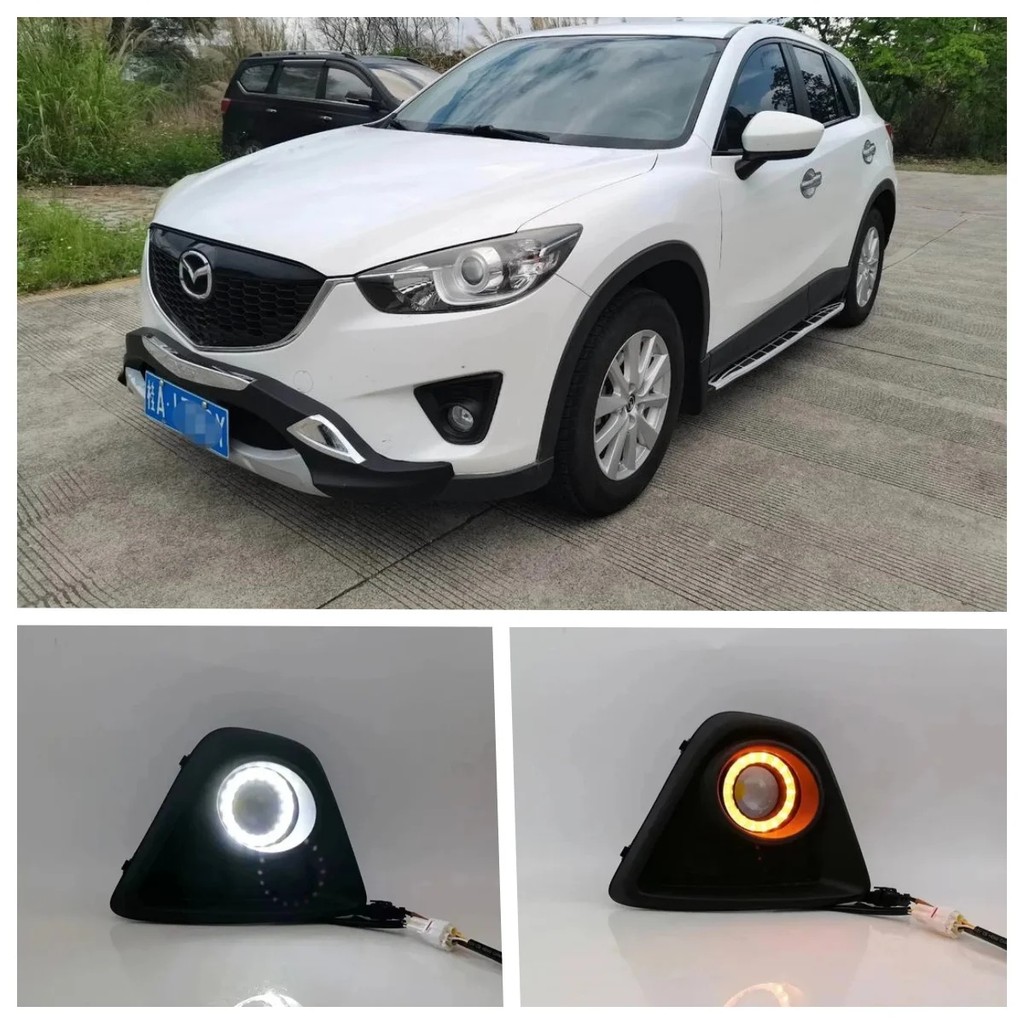 Conjunto De Luzes De Nevoeiro LED Para Mazda CX5 CX-5 2012 2013 2014 2015 Dupla Cor Anjo Olho Diurnas Acessórios Da Lâmp