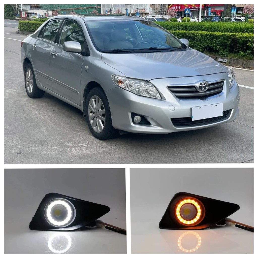 Conjunto De Luzes De Nevoeiro LED Para Toyota Corolla Altis 2007 2008 2009 Dupla Cor Anjo Olho Diurnas Acessório Da Lâmp