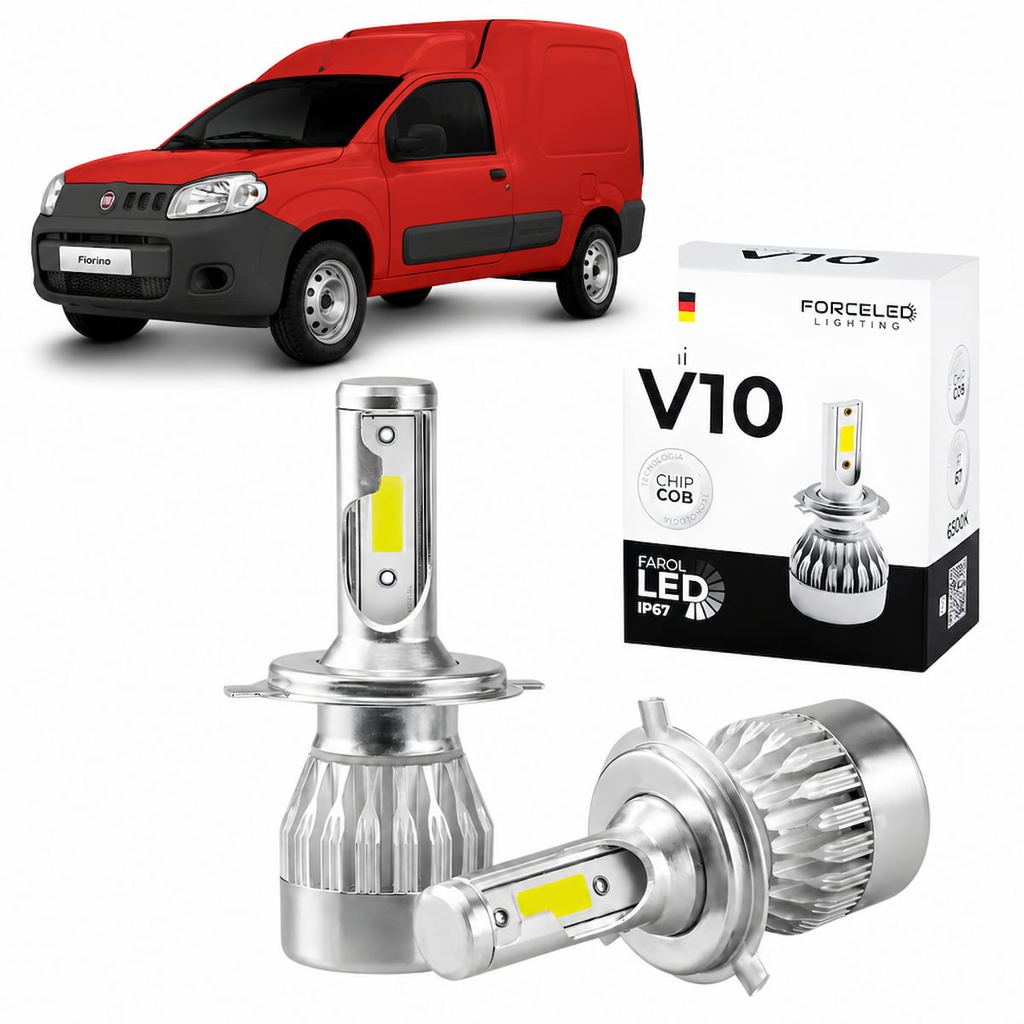 Lâmpada Farol de Milha Led H3 Fiorino Fiat 1990 a 2013  Full Mini V10 (2 Lamp.)