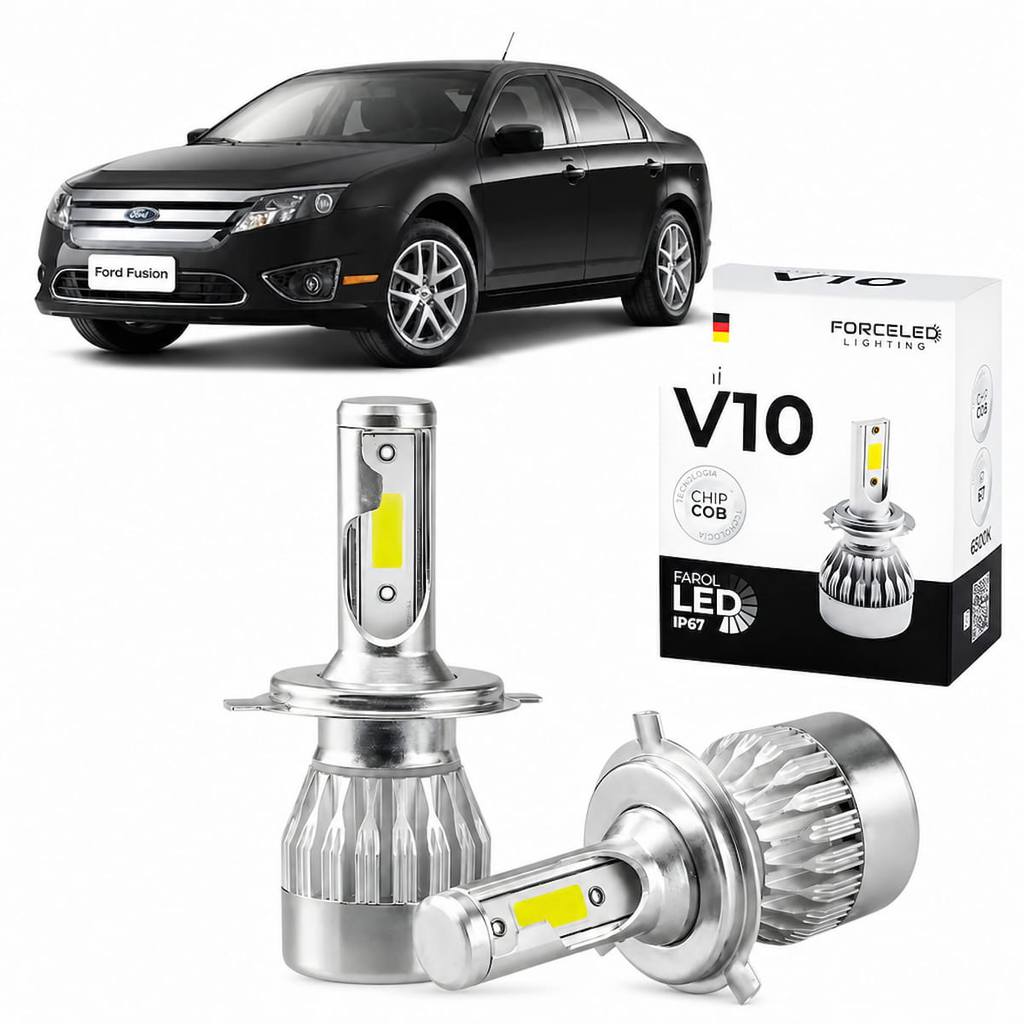 LED Farol de Milha H11 Ford Fusion 2006 a 2016 Full Mini V10 (2 Lamp.) Alta Potencia e Fácil Instalação