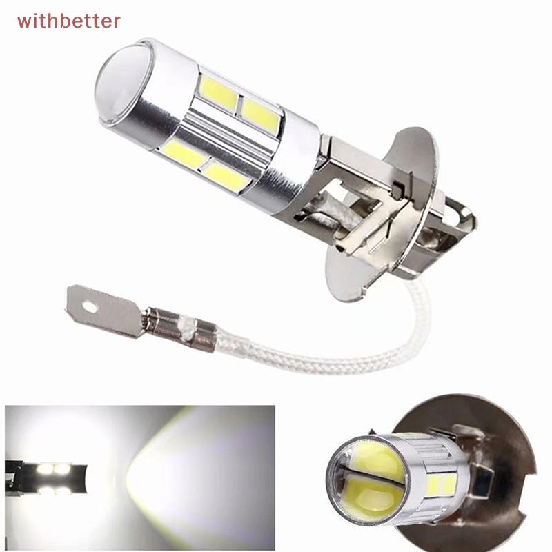 2 Pçs H1 H3 LED Lâmpadas De Carro 6000K Branco Alta Potência 10-SMD 5630 Decodificação Do Luz Nevoeiro Condução DRL Lâmp