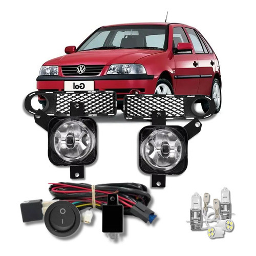 Kit Farol Milha Gol Parati Saveiro G3 1999 2002 2003 +4 Lamp Cristal