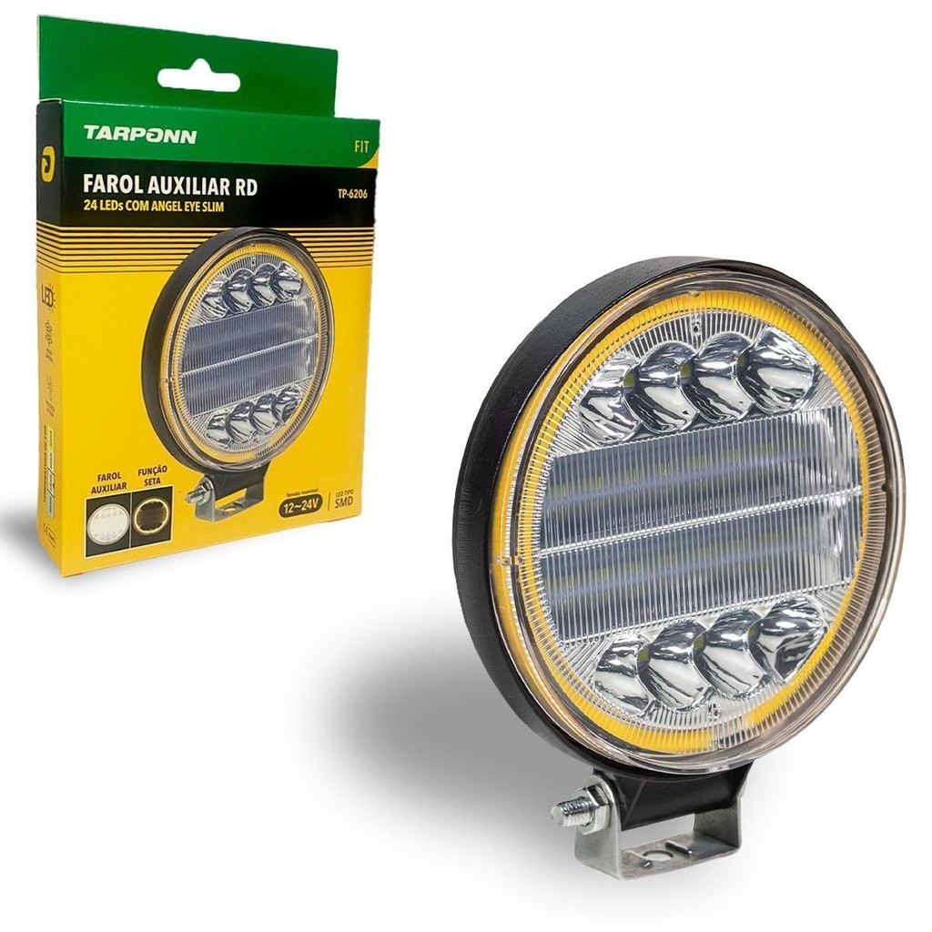 Farol Auxiliar Rd 24 Leds Angel Eye Slim Fit 12v-24v Tarponn