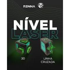 Nível Laser RENNA 30m Profissional Linha Verde 3D Cruzado ou 360° Auto Nivelador Alta Precisão