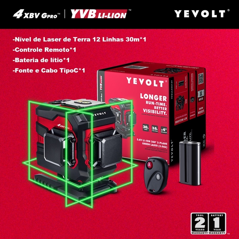 Nível de laser verde DE LASER 360° 4-PLANE proporcionando flexibilidade para tarefas especializadas AUTO-NIVELAMENTO