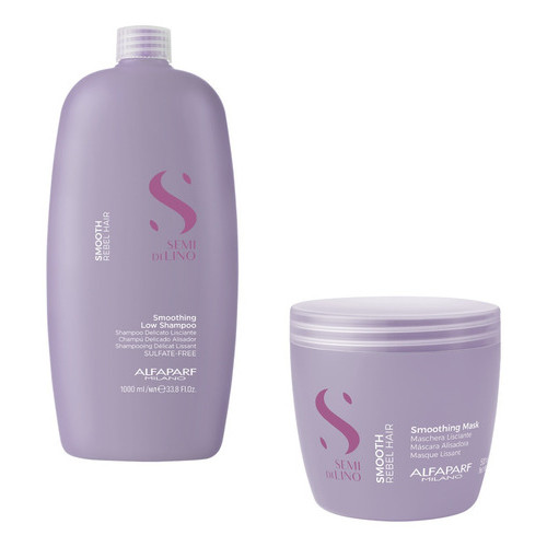 Shampoo 1 Litro e Máscara 500ml Alfaparf Semi di Lino Smooth