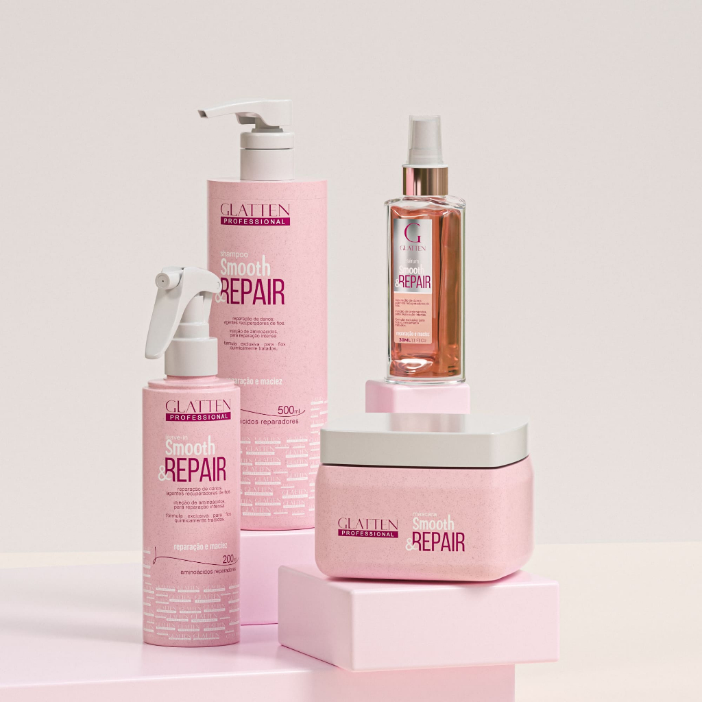 Kit Smooth & Repair Profissional Glatten– Tratamento de Reconstrução e Brilho