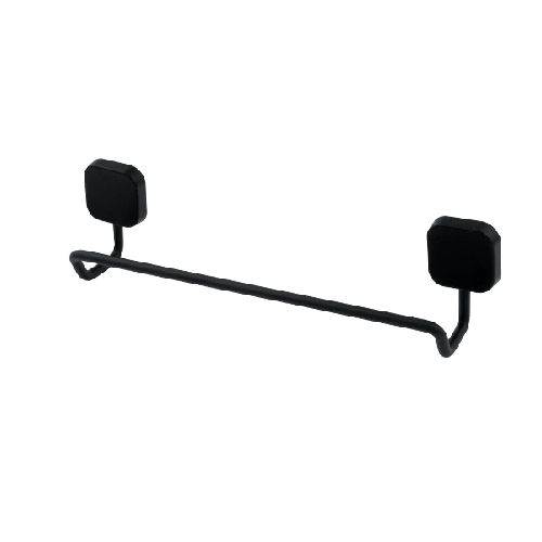 SUPORTE PORTA TOALHA BANHO BANHEIRO LAVABO DUPLA FACE AÇO INOX PRETO FOSCO 30 CM