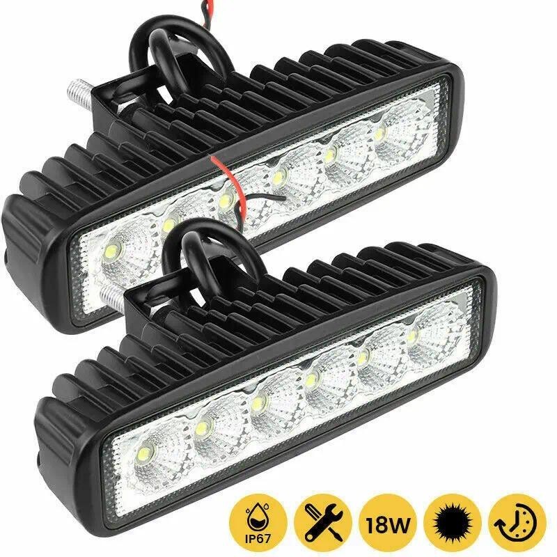 2 Pcs 18w 6 LED Luz De Trabalho Para Carro DRL Spotlight Alto Brilho À Prova D'água Auto Offroad SUV Faróis De Caminhão