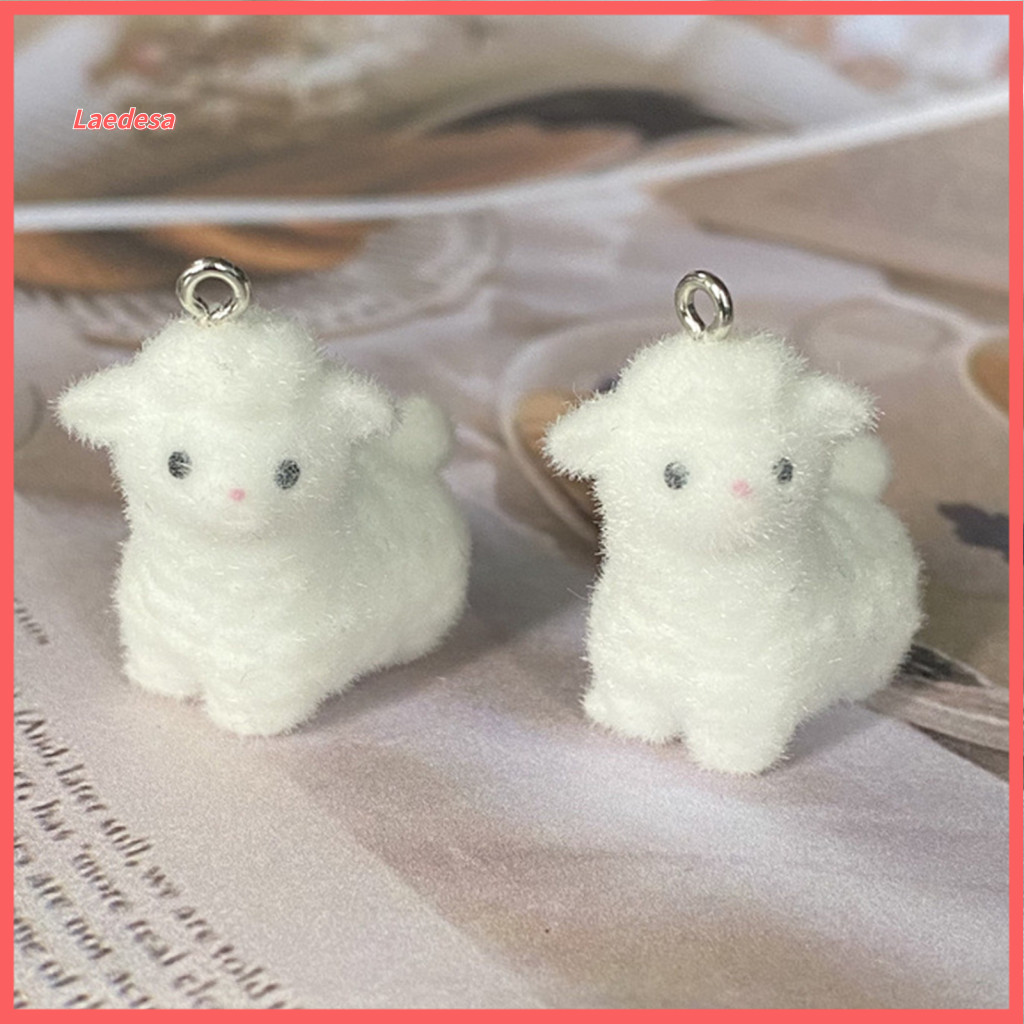 Sheep Pendants for Personalized Jewelry Cute Pendant for Making 10pcs 3d Flocked Mini Charms for Diy Earrings Bracelets