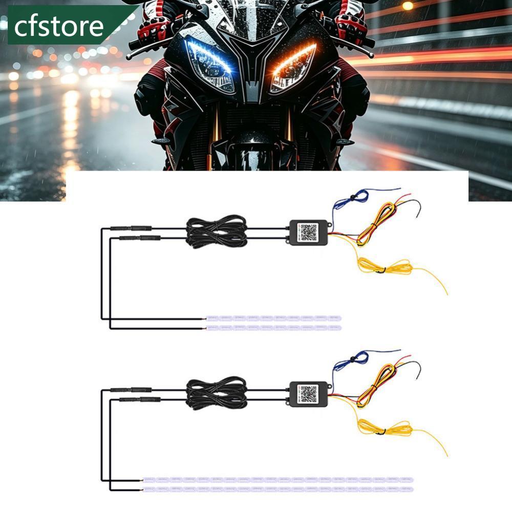 CFSTORE 1 A 2 30 Cm/60 Carro Flexível RGB LED DRL Strip Motocicleta APP Controle Luz Diurna Multicolorida Com Sinal De M