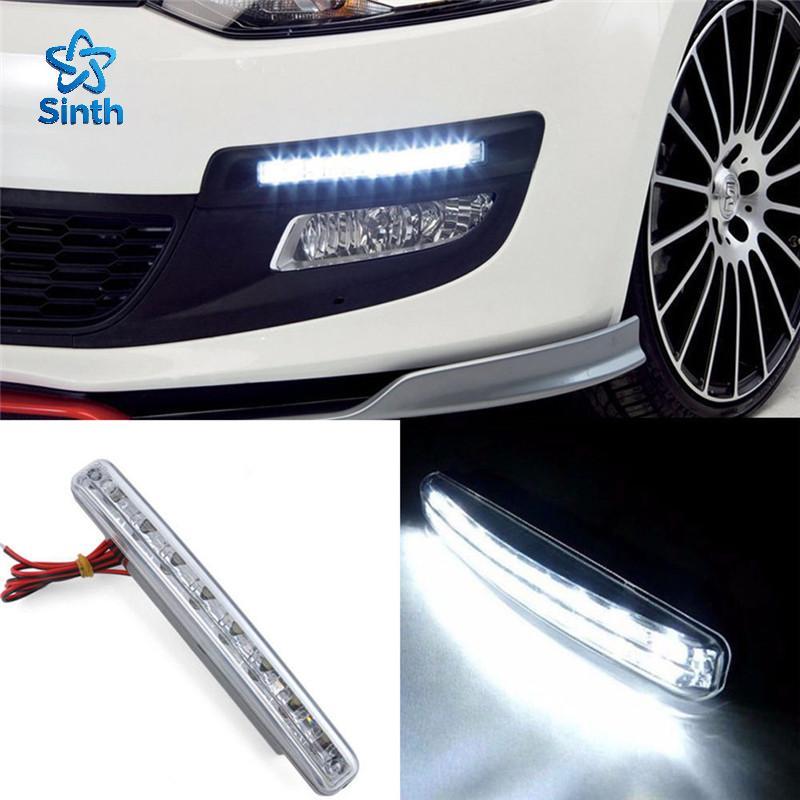 Sinth Car Light 8 LED DRL Nevoeiro Condução Luz Diurna Lâmpada Branca BR