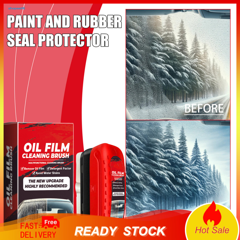 Crystal-clear Car Ride Cleaner Glass Film Powerful Windshield Oil Remover – Easy Clean Anti-fog Protection Brush for A