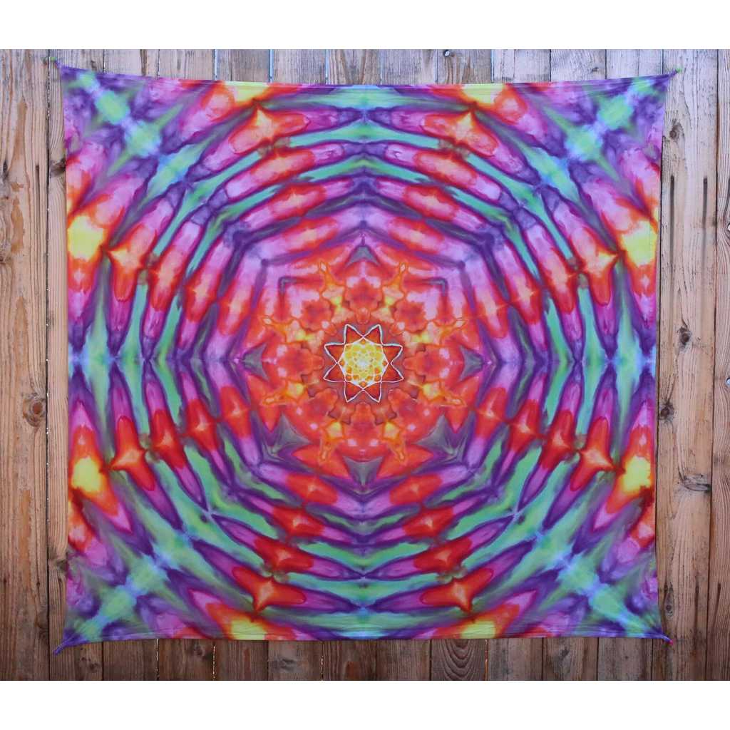 Tapeçaria de mandala tie-dye para decoração de parede de casa, tapeçaria para quarto e sala de estar, arranjo de ambient