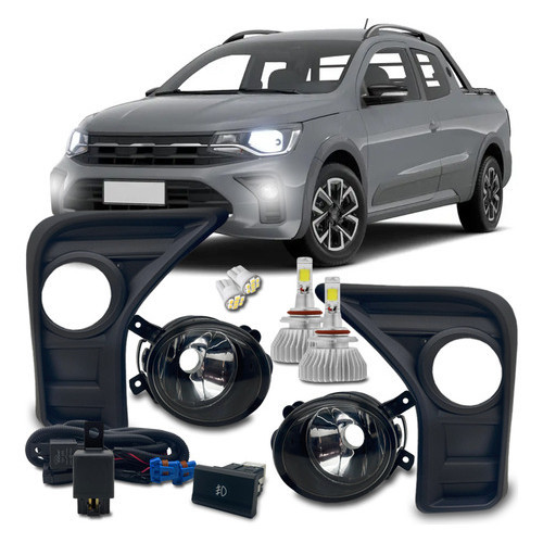 Kit Farol Milha Volkswagen Saveiro G8 2024 2025 + Kit Super Led 6000k