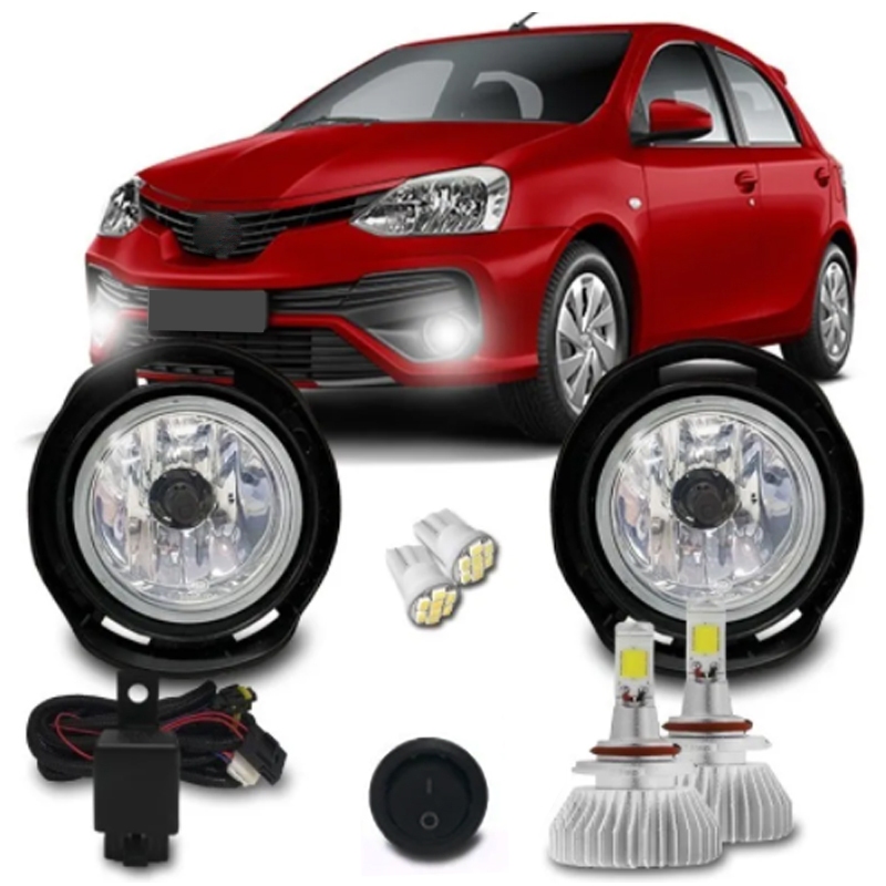 Kit Farol Milha Neblina Toyota Etios 2012 2013 2014 2015 + Kit Super Led 6000k