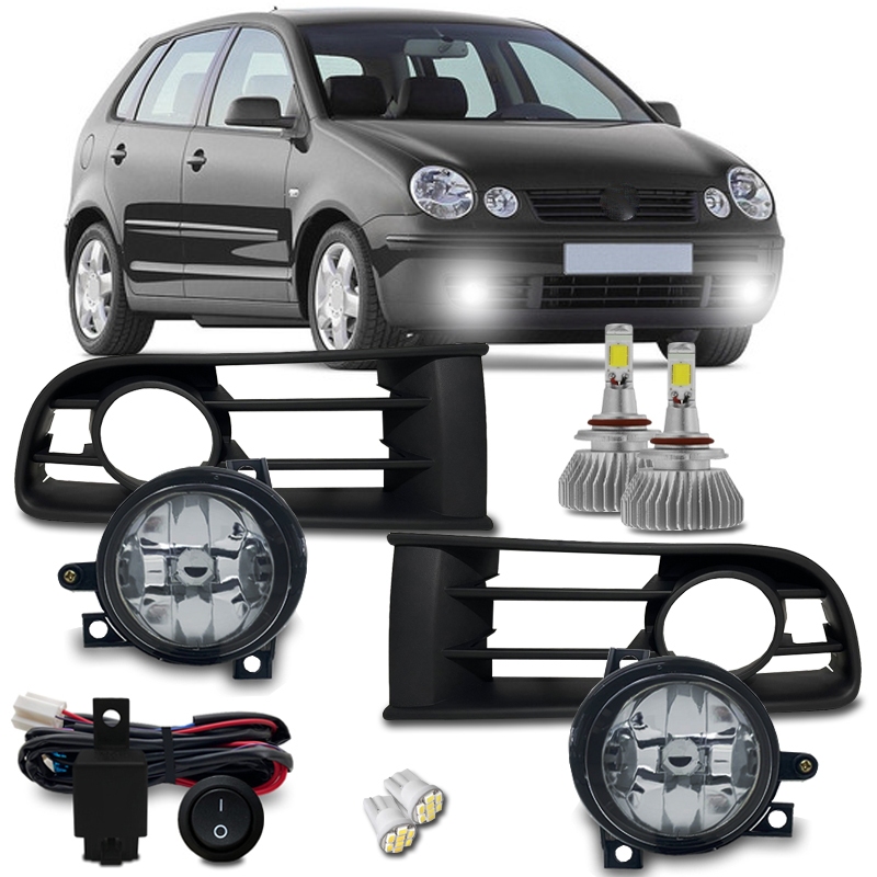 Kit Farol Milha Volkswagen Polo 2003 2004 2005 2006 + Kit Super Led H3 6000k