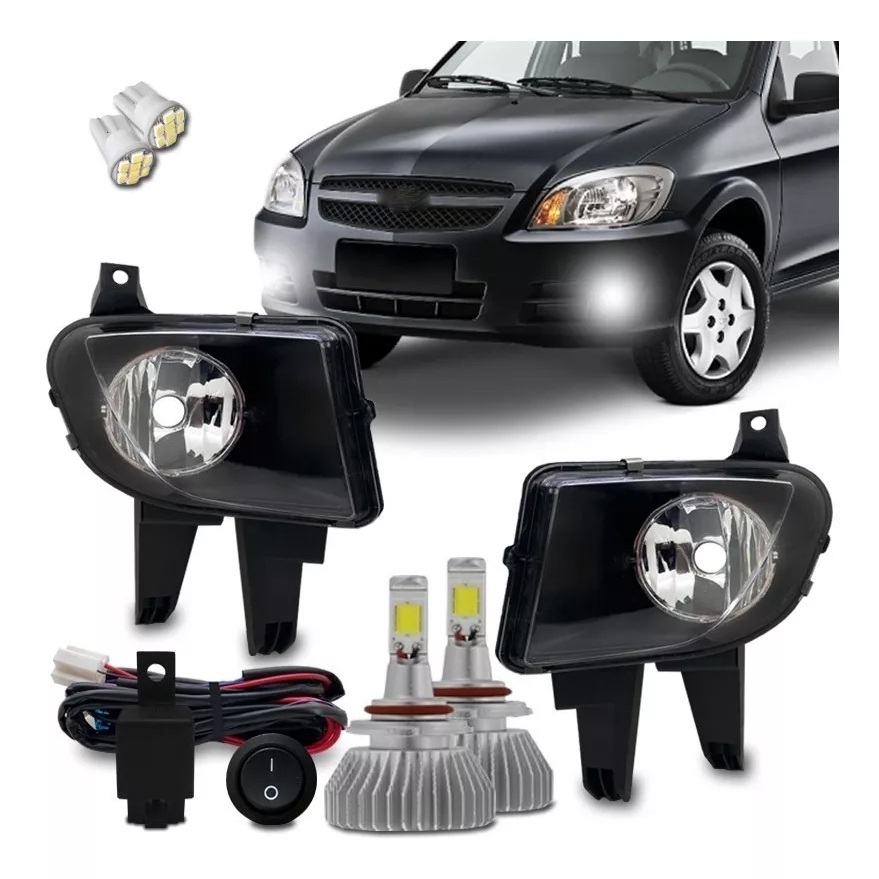Kit Farol Milha Neblina Celta Prisma 2012 2013 2014 2015 2016 + Super Led Hb4 6000k