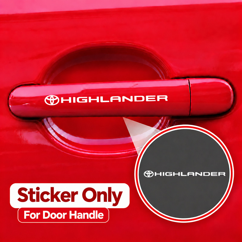 Para Toyota highlander Maçaneta Da Porta Decalque Adesivo Logotipo Do Carro xu50 xu70 xu40