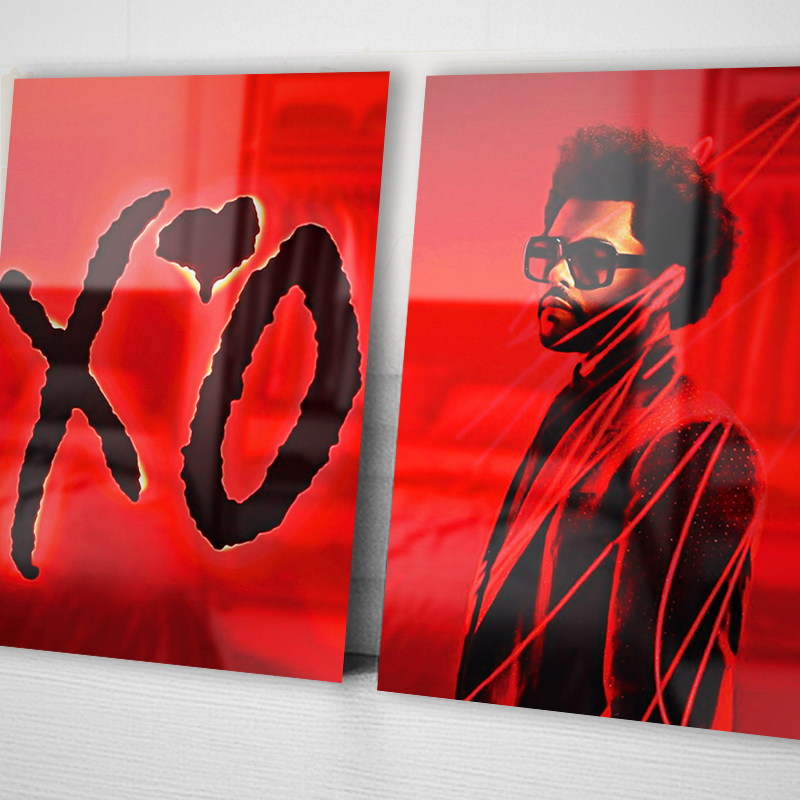 Kit 02 Placas Decorativas Quadros The Weeknd, Starboy, Spotify, Pop, Musica, A4 MDF