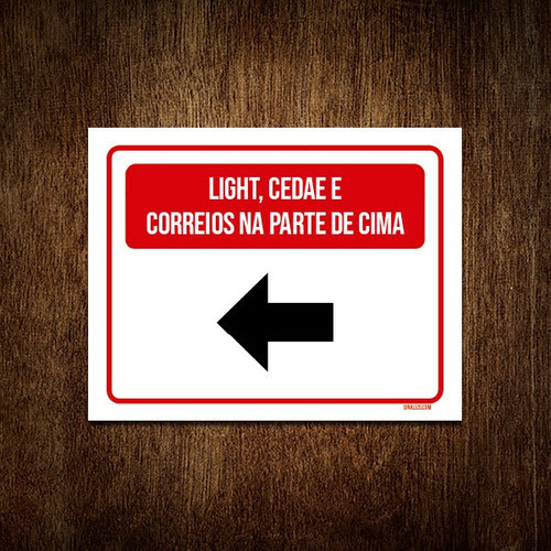 Placa Light Cedae Correios Parte De Cima Seta