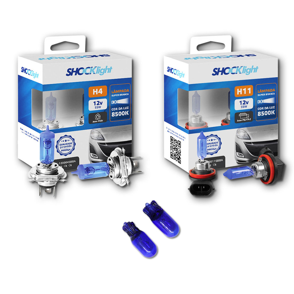 KIT lâmpadas Super brancas 8500K +LED T10 Citroen Xsara Picasso 1.6 2005/2013 H4 FAROL + H11 milhas