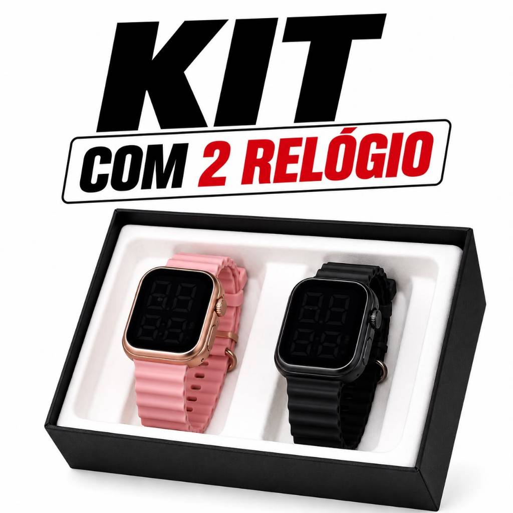 Kit com 2 Relogio de Pulso Esportivo Watch Relógio digital Led Esporte Prova água