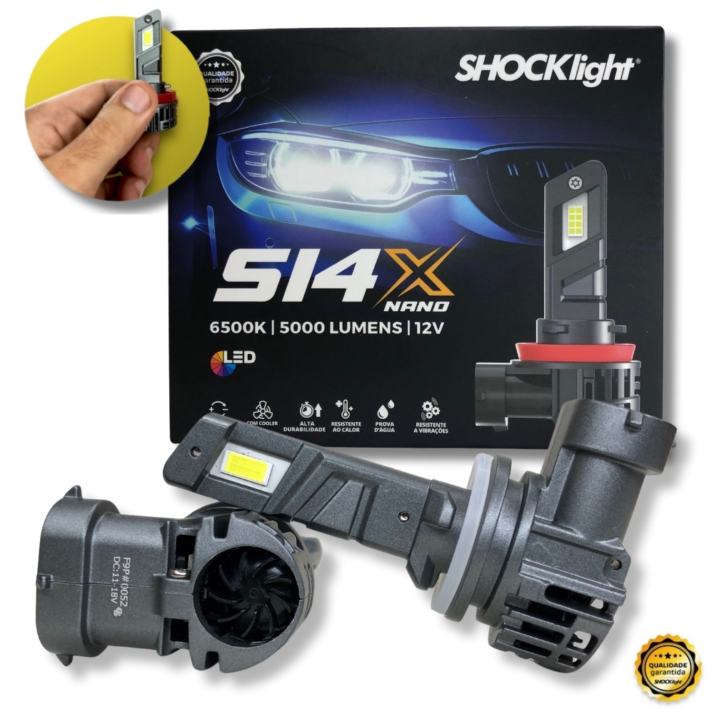 Par Super Led Farol Auto Baixo 6500k S14x Nano H27