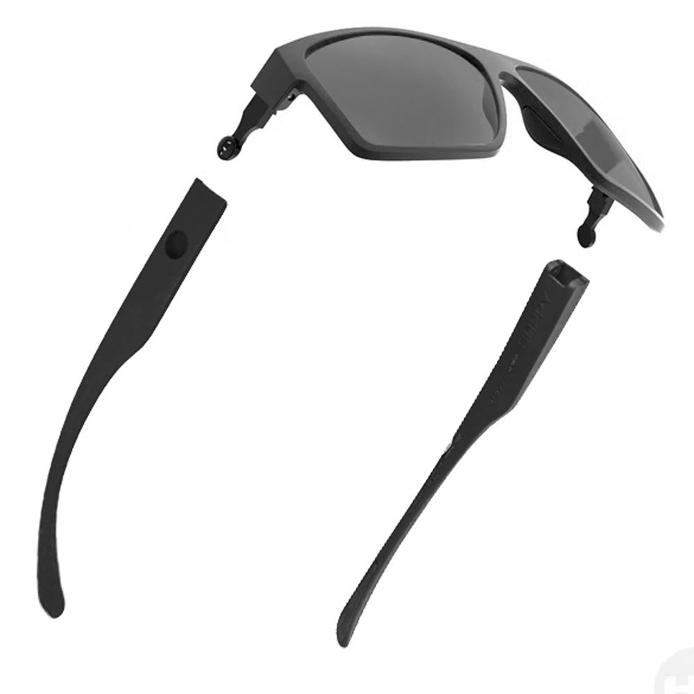 Óculos HB Casual De Sol Troca Haste Happy M Black + H M Carbon Fiber Gray