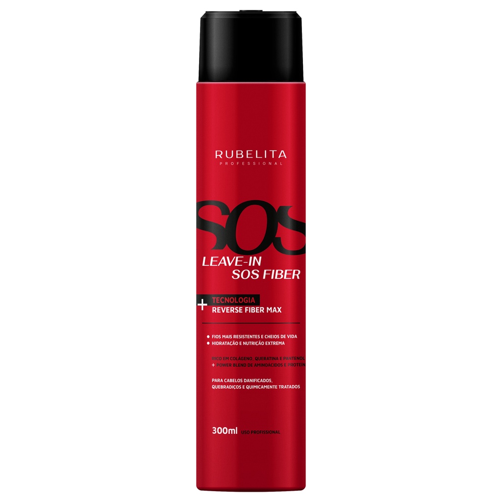 Leave-in Sos Fiber 300ml - Rubelita Professional - Val.: 12/2026