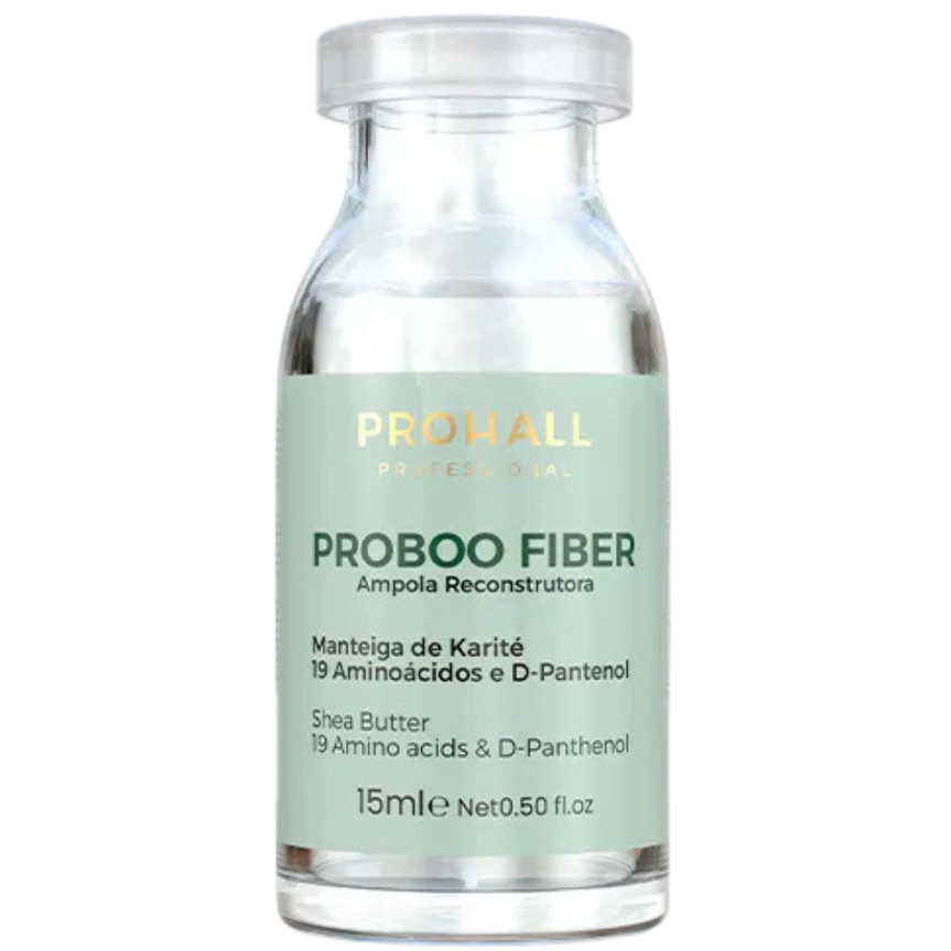 Ampola Proboo Fiber 15ml - Reconstrução Intensiva para Cabelos Danificados Prohall Professional