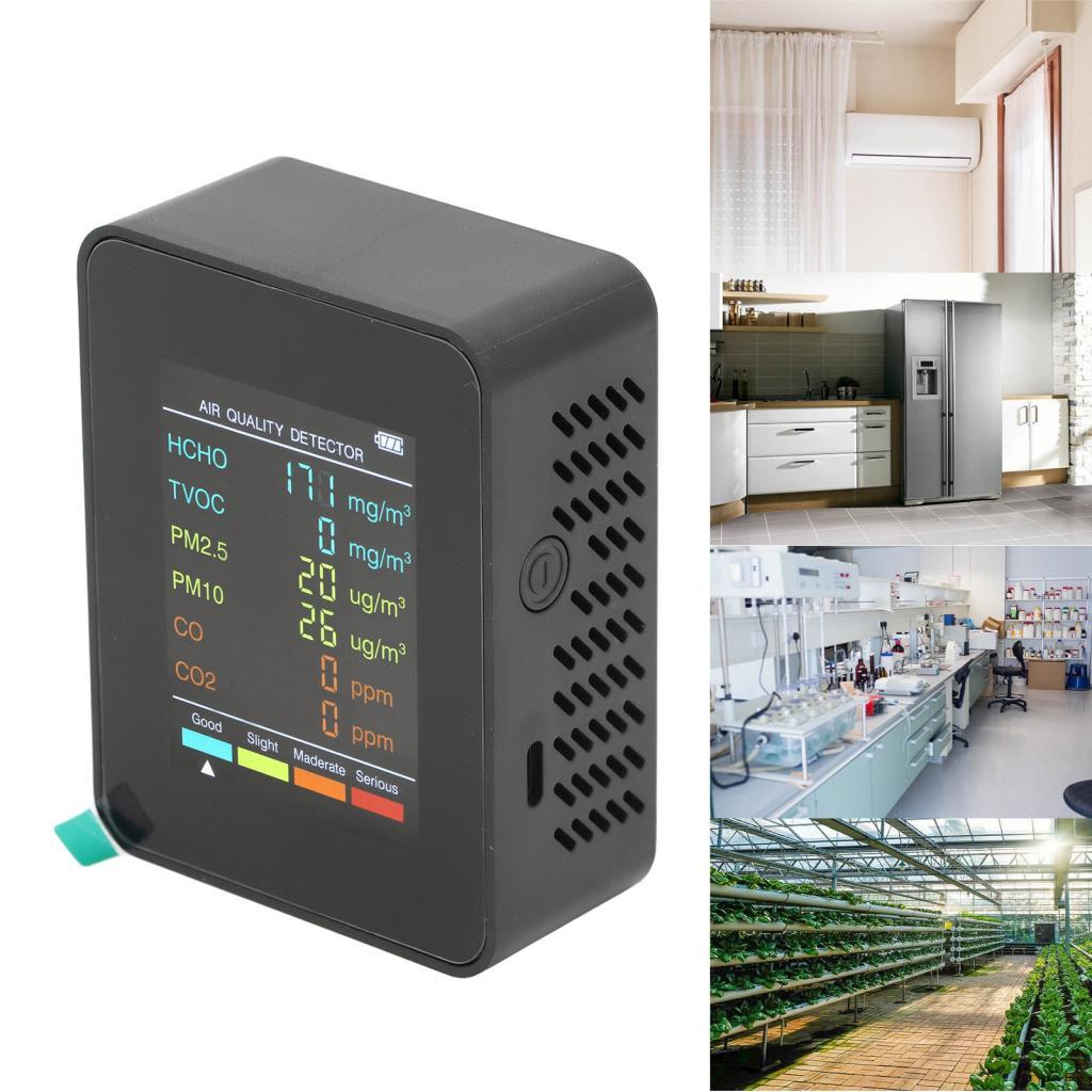 ERYUE Monitor De Qualidade Do Ar Portátil LCD Backlight Screen Para Home Office Carregamento USB Medidor Interno CO2 TVO