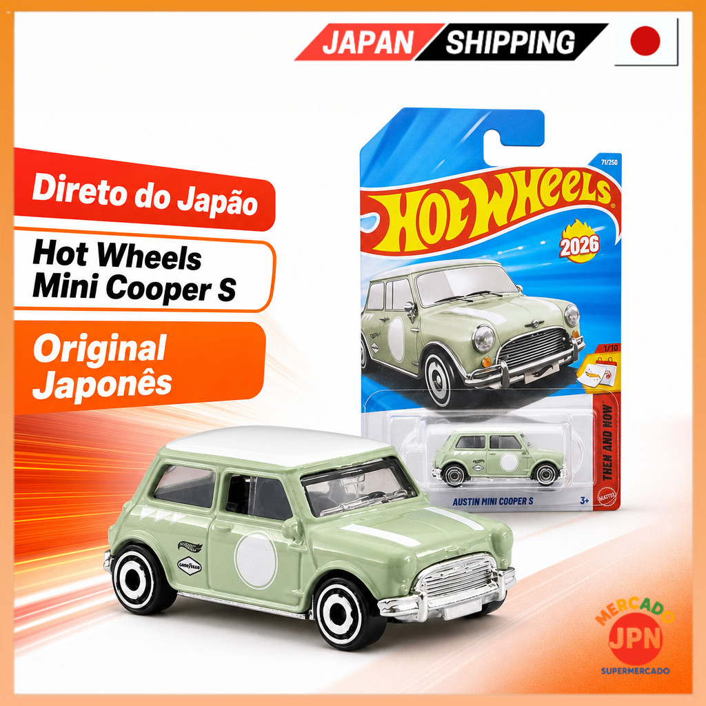 Hot Wheels Basic Car Austin Mini Cooper S Toy Vehicle Diecast Model Light Green Ag Direct from JAPAN